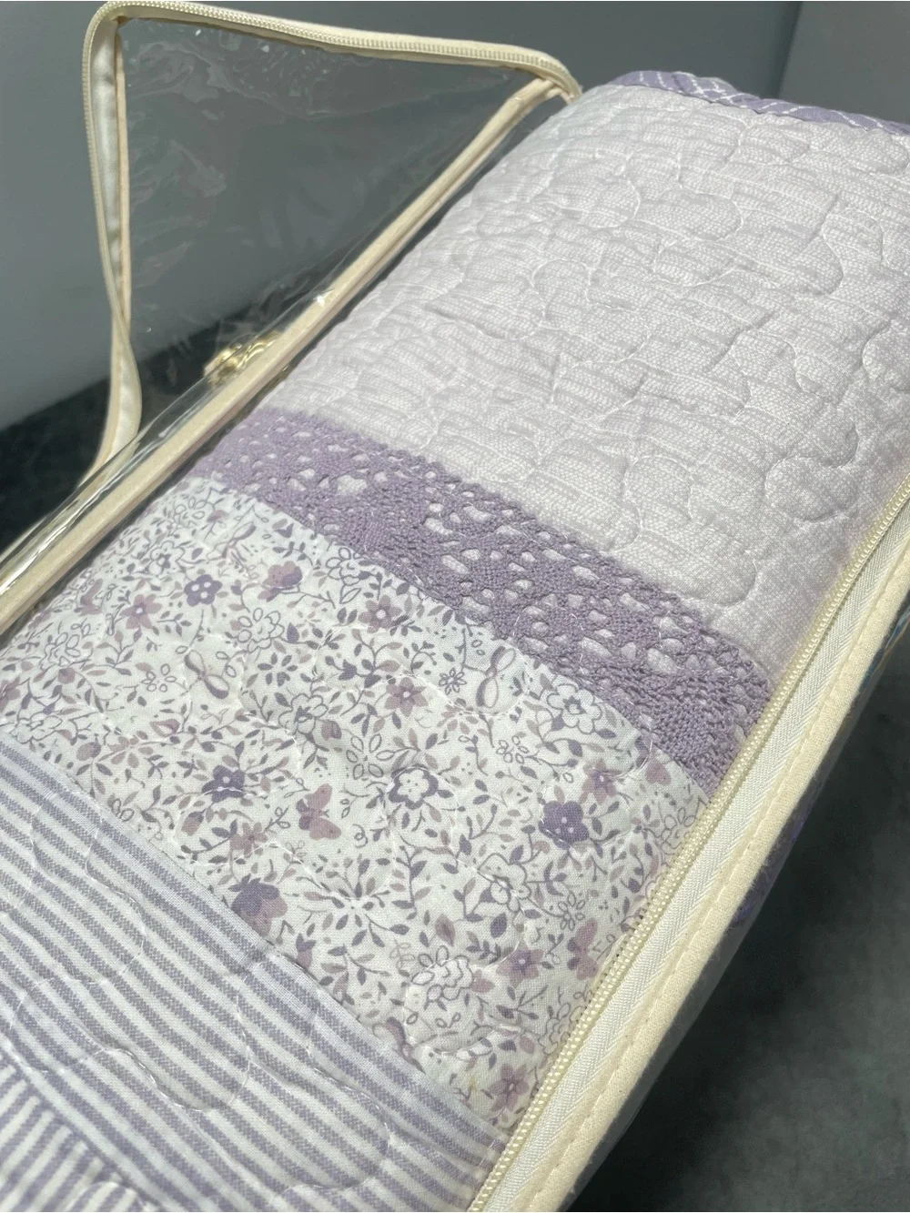 Donna Sharp Lavender Rose Quilt Set - 3 pieces Patchwork Cotton Farmhouse